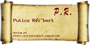 Putics Róbert névjegykártya